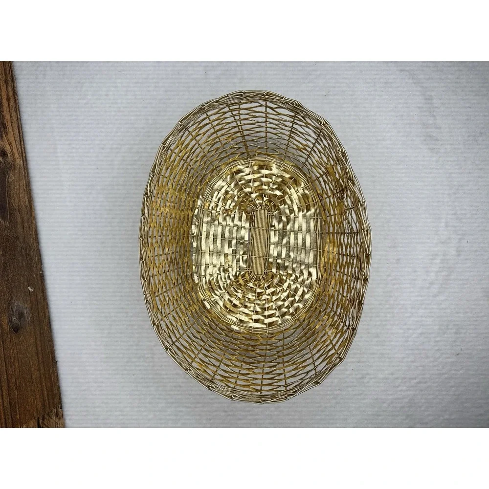 Vintage Gold Wire Basket Set‎ Korea Hong Kong Fruit Bread Bowl Mid Century